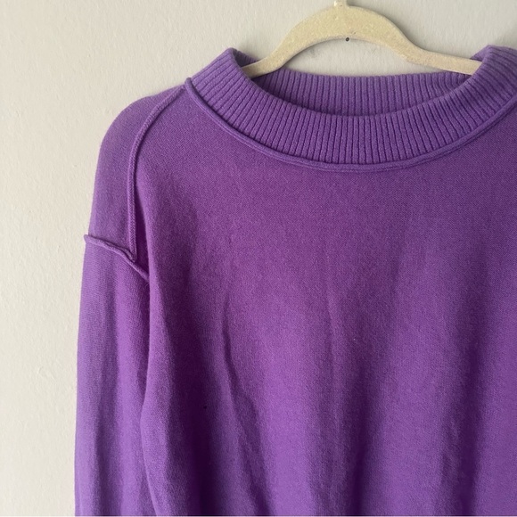 Free People Kora Cashmere Crew Sweater Purple Small Quiet Luxury - Picture 4 of 10